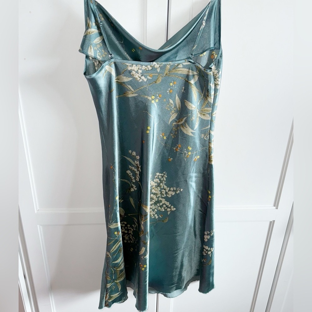 Floral Print Satin Slip Dress Sleepwear Cowl Neck Sz Medium - Picture 11 of 11